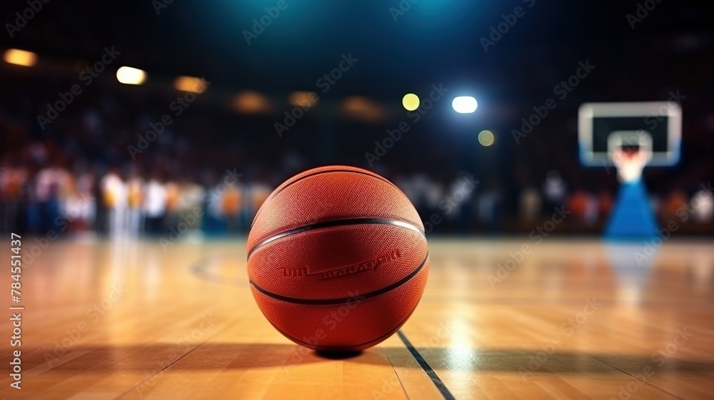 Basketball on the Field of the Stadium Basketball on the Field of the Stadium