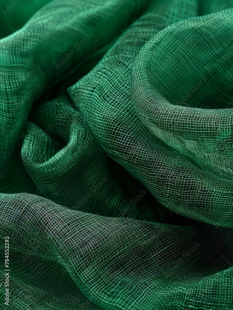 Close up view of green fabric Close up view of green fabric
