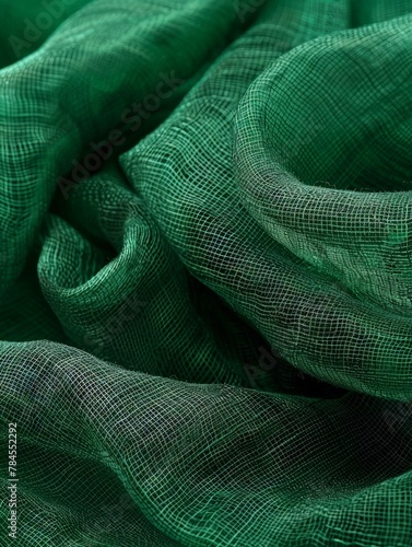 Close up view of green fabric