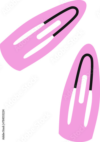 Hair clip. Illustration in style of 1990s or 2000s.