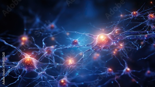 Artistic rendering of neurons in the brain