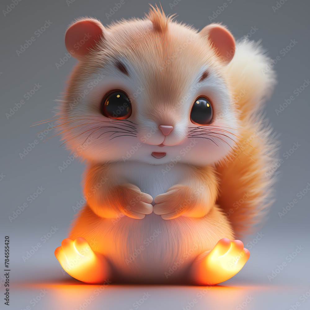 A cute and happy baby squirrel 3d illustration A cute and happy baby squirrel 3d illustration