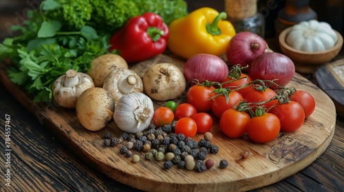 fresh vegetables on a wooden table