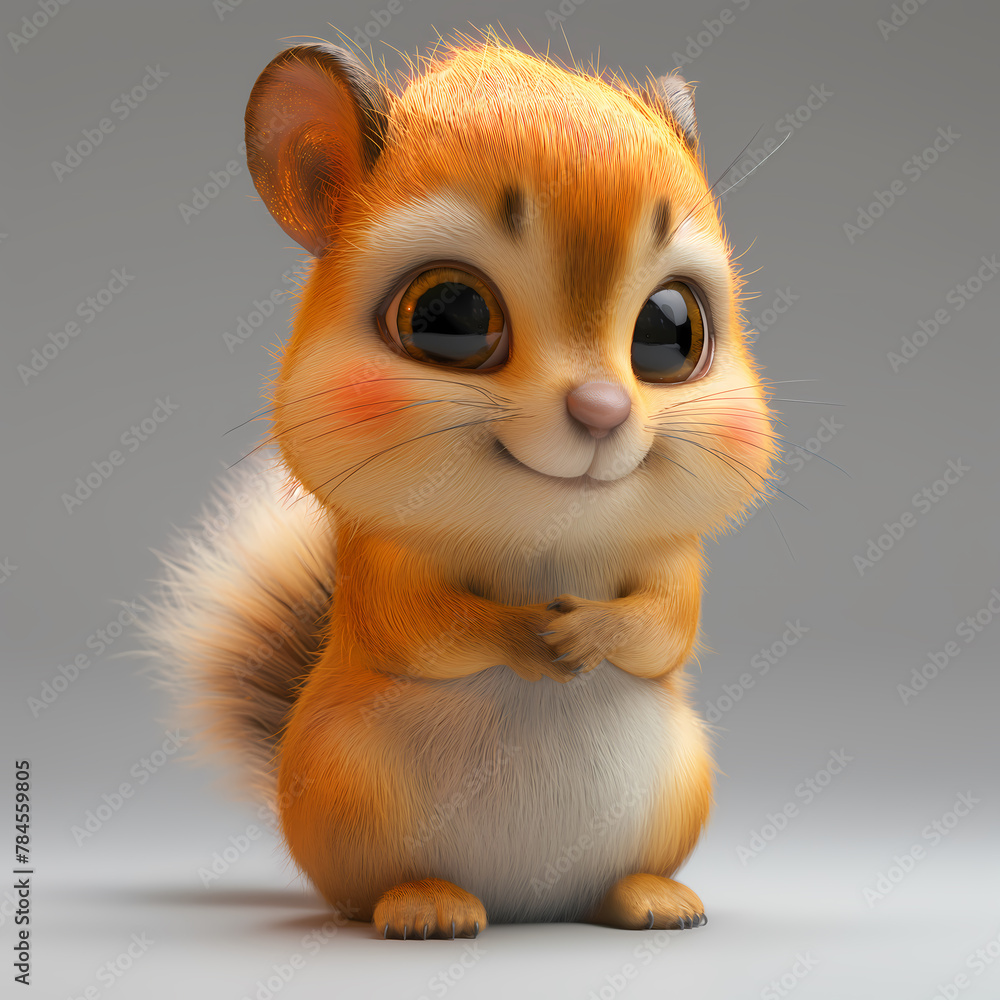 A cute and happy baby squirrel 3d illustration A cute and happy baby squirrel 3d illustration