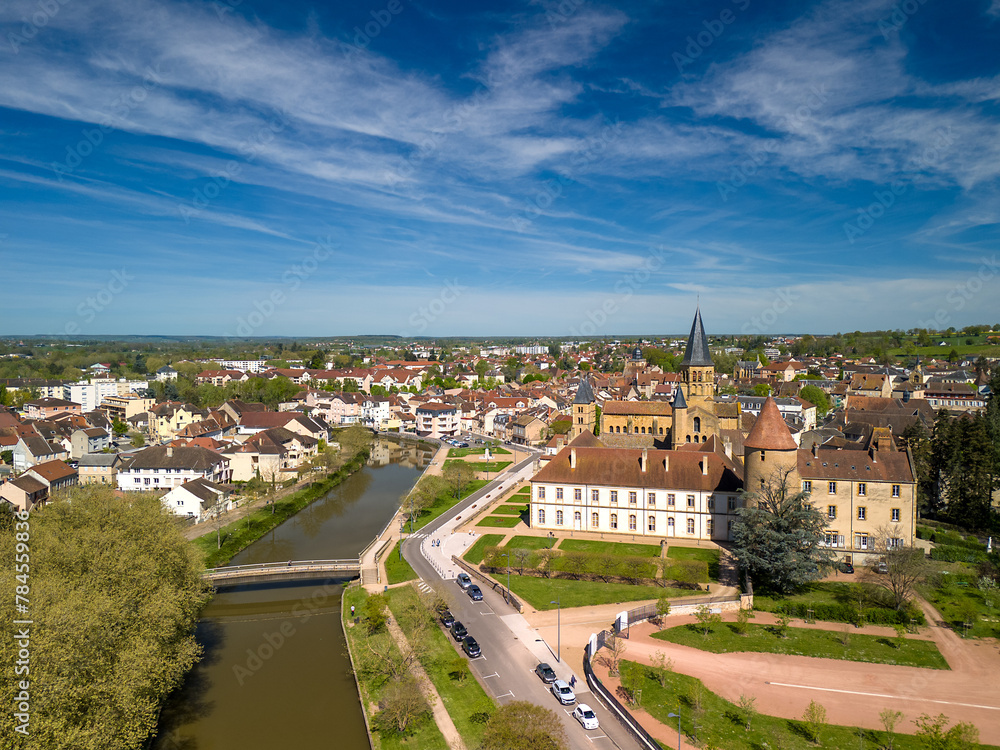 Aerial View of Paray-le-Monial, Saône-et-Loire, France