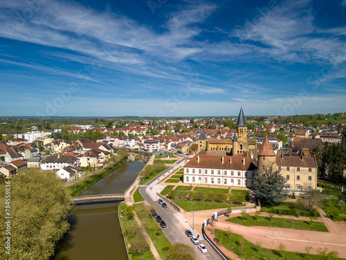 Aerial View of Paray-le-Monial, Saône-et-Loire, France