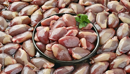 Butcher's Bounty: Chicken Giblets on Meat Background