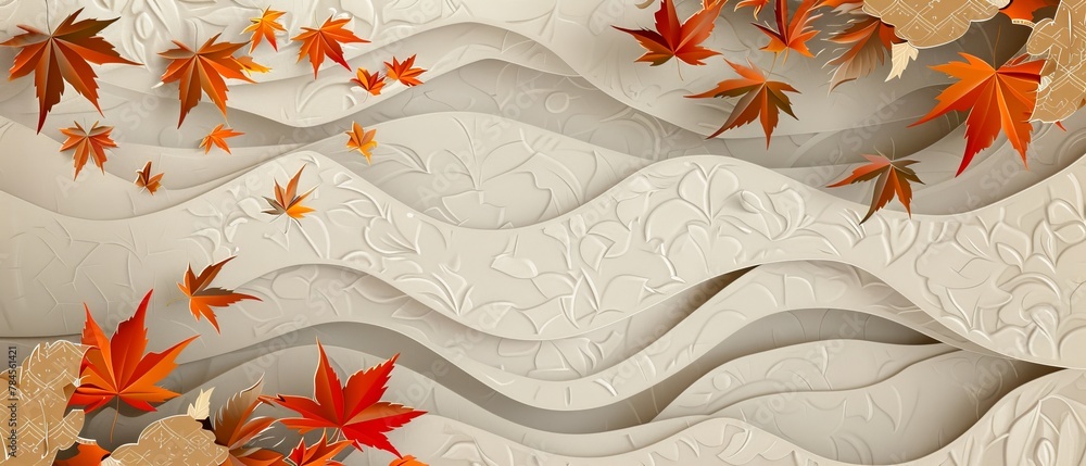 Decorative geometric background with autumn maple colors for cover page ...