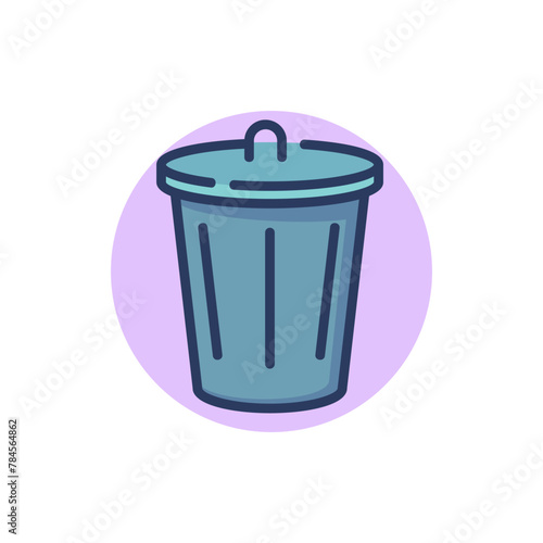Dustbin thin line icon. Dumpster, wastebasket, trash bin outline sign. Household, cleaning service, domestic work concept. Vector illustration for web design and apps