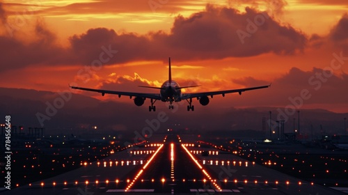 A plane taking off from an airport