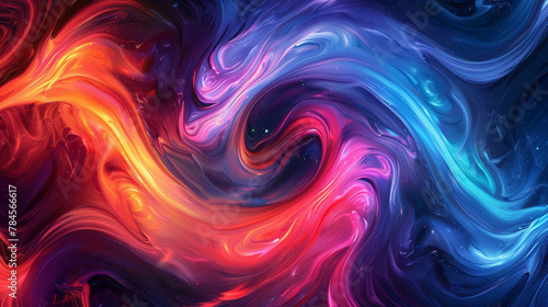 A backdrop of swirling colors and shapes creating a mesmerizing display,