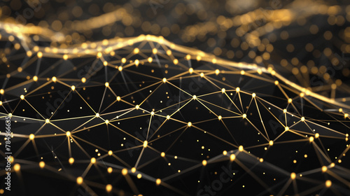 A black and gold background inspired by the digital world,