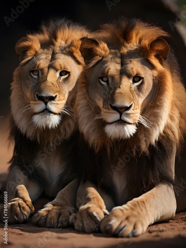 Two male lions 