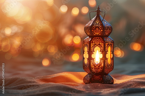 Luminous Devotion: Ramadan Kareem with a Traditional Lamp