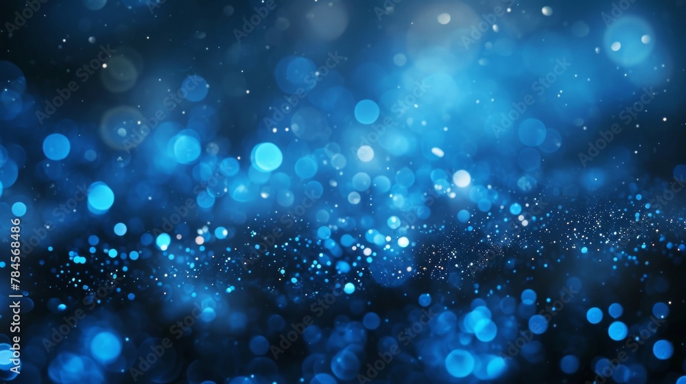 Obraz premium Blue and glow particle abstract bokeh background