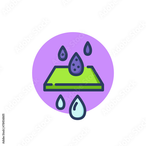 Water purifying line icon. Filter, drops, filtration, membrane. Fresh water for drink, aqua, healthcare concept. Vector illustration, symbol element for web design and apps
