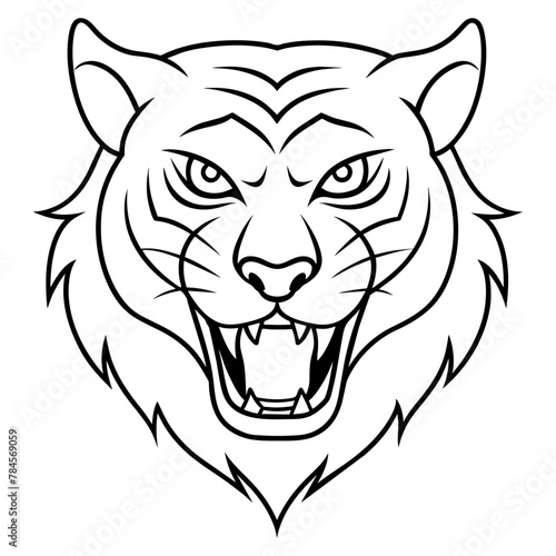 Angry Tiger Head Icon Illustrations & Vectors, "Fierce Tiger Head Icon: Roaring Wildlife Illustration"