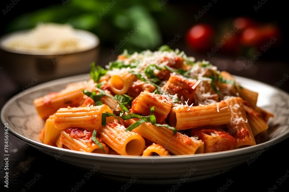 Rigatoni pasta with tomato sauce Rigatoni pasta with tomato sauce