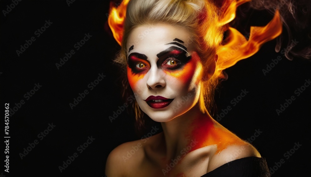 portrait of a woman in a fire portrait of a woman in a fire