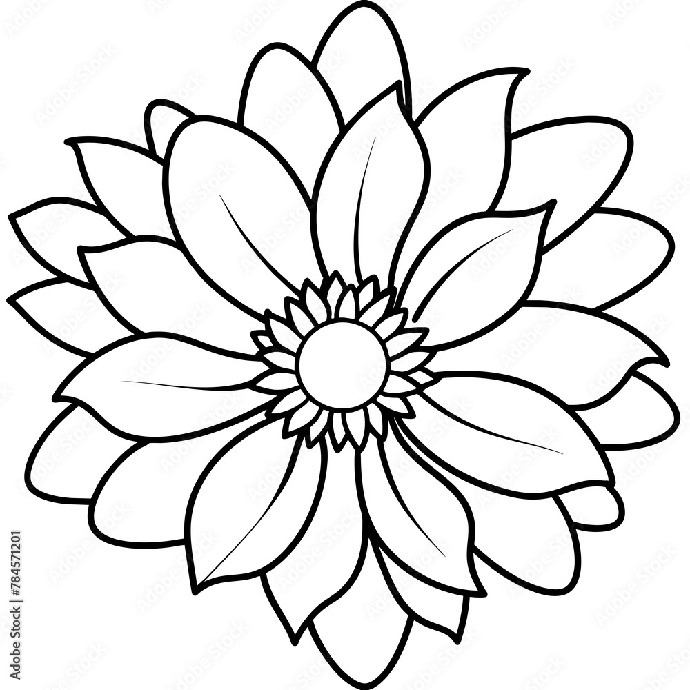 Flower vector illustration with line art.
Flower vector illustration with line art.