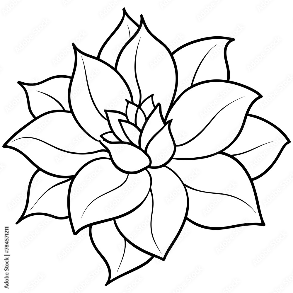 Flower vector illustration with line art.
Flower vector illustration with line art.