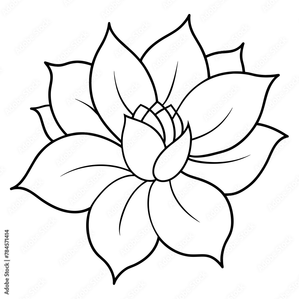 Flower vector illustration with line art.
Flower vector illustration with line art.