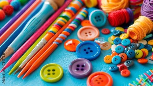 Bright and Bold Buttons and Decorative Items for Artistic Crafts photo