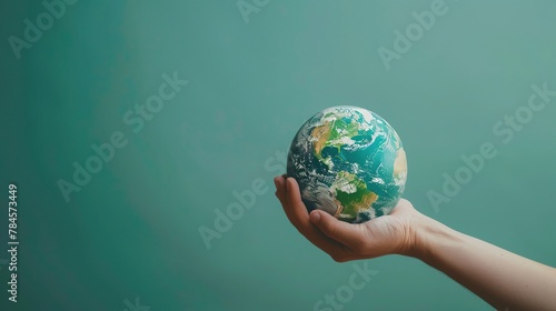 hands holding globe on isolated background