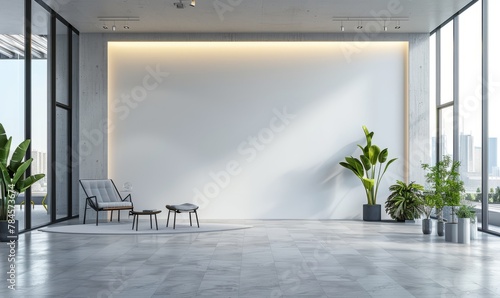 Clean Wall Background in Modern Corporate Environment
