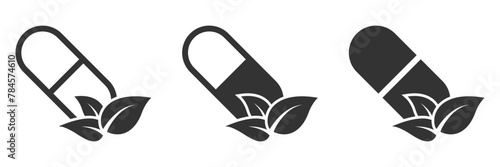 Herb capsule icon. Vector illustration.