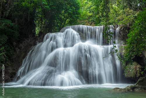 Beautiful deep forest waterfall in Thailand © yotrakbutda