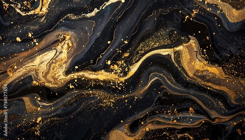 stunning photo with a gold abstract black marble background © AhmadTriwahyuutomo