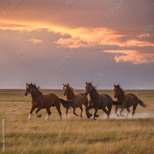 horses on the prairie