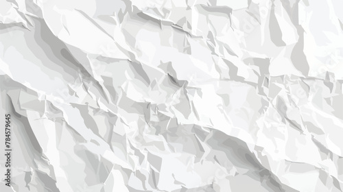 White lean crumpled paper background. Horizontal crum