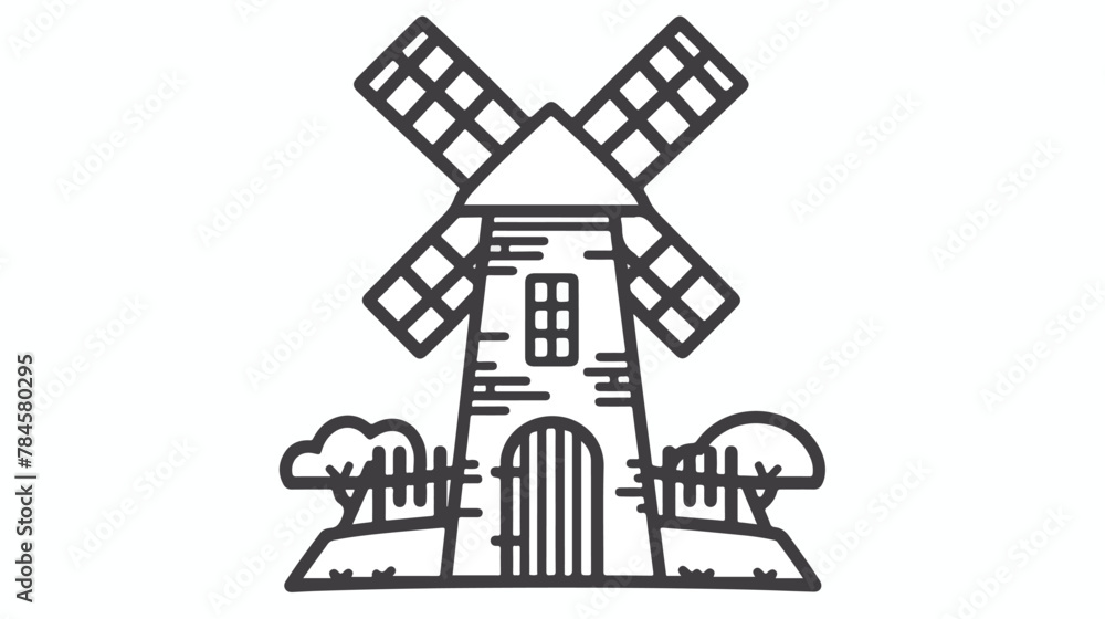 Windmill icon. Outline illustration of Windmill vector