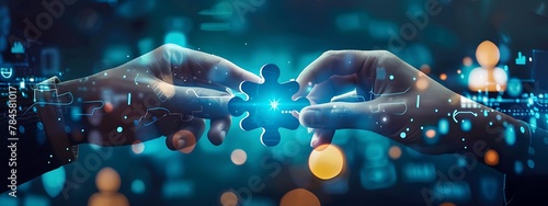 Obraz na płótnie Futuristic Integration Transforming Business Strategy with Change Management Frameworks through Dynamic Technology-Human Collaboration w salonie
