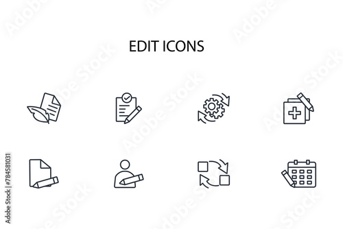 Edit tool icon set.vector.Editable stroke.linear style sign for use web design,logo.Symbol illustration.
