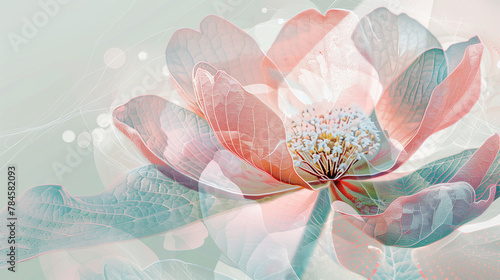 beautiful summer banner with flower in pastel colors