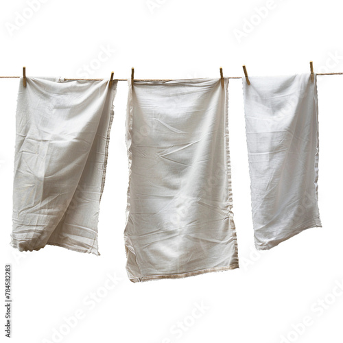 Clothesline, transparent background, isolated image, generative AI