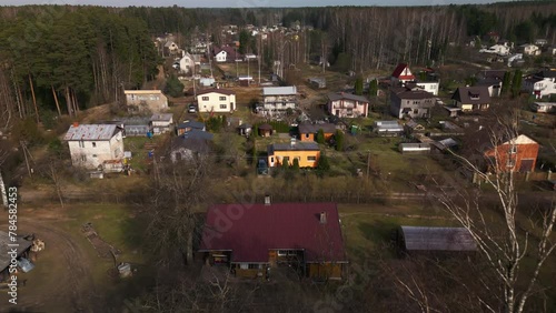 Wallpaper Mural Forest town with buildings, trees, and green landscape Torontodigital.ca