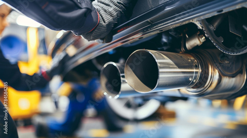 mechanic working on car engine