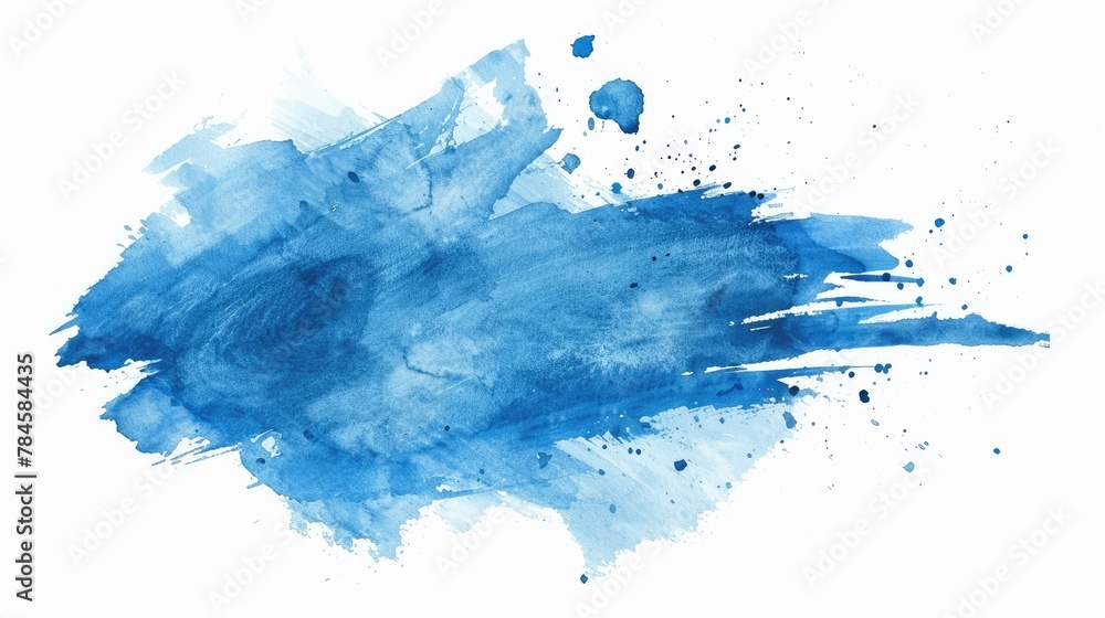 Blue line concept in watercolor on transparent background.