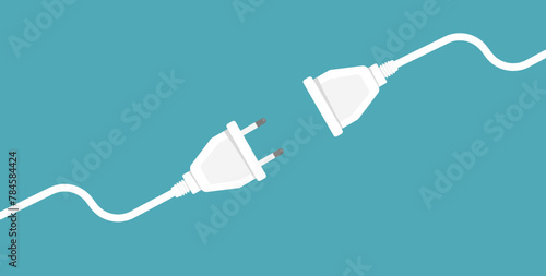 Plug and socket, electricity - banner, background - vector illustration