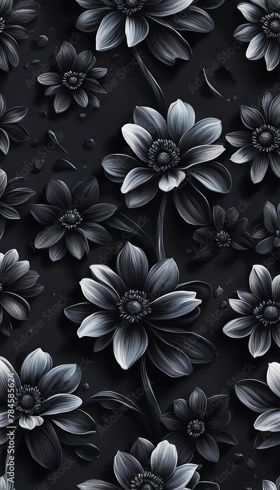 black and white background with flowers black and white background with flowers