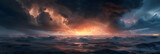 Raging Storms Natures Drama Stormy ,Turbulent Skies and Restless WatersStormy ,Dramatic lightning storm over turbulent ocean,Painting of a sunset over a stormy ocean with waves.

