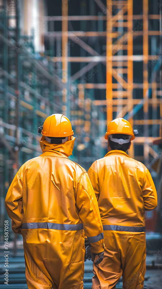 team of professionals back to back wearing safety clothing team of professionals back to back wearing safety clothing