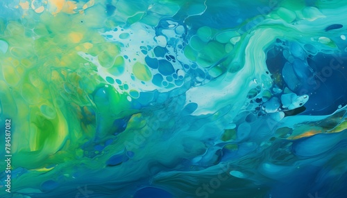 abstract green yellow blue colorful mix background with waves