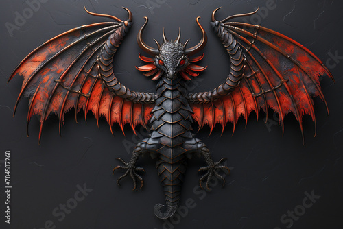 Mystic Flight: Stylized Dragon with Wings © Cdric
