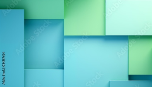 abstract blue green background with lines and squares