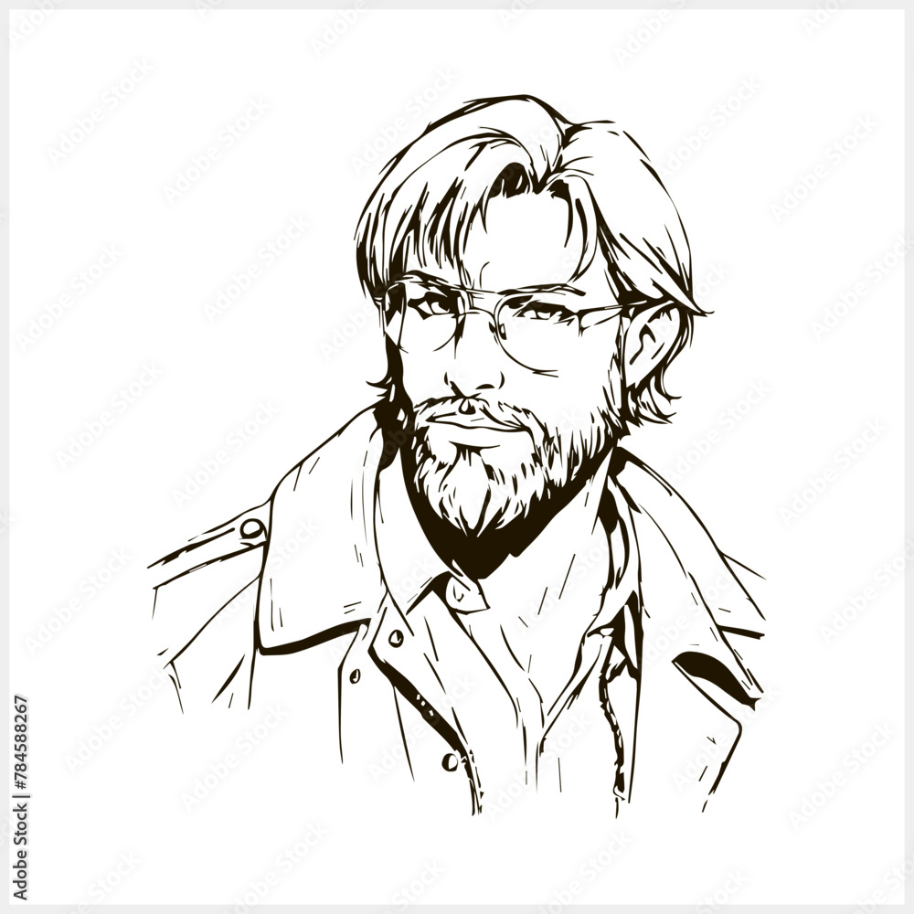 Men head. Sketch face people. Person. Man business Doodle vector stock illustration. EPS 10 Men head. Sketch face people. Person. Man business Doodle vector stock illustration. EPS 10